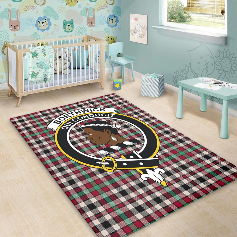 Borthwick Dress Ancient Tartan Crest Area Rug