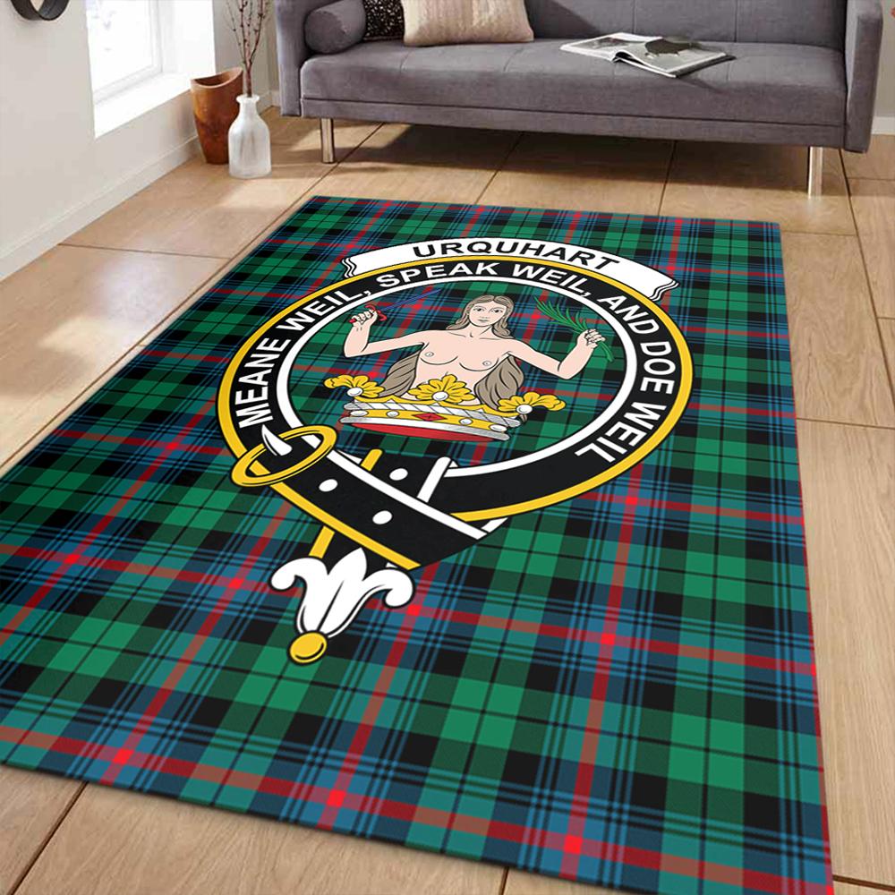 Urquhart Broad Red Ancient Tartan Crest Area Rug