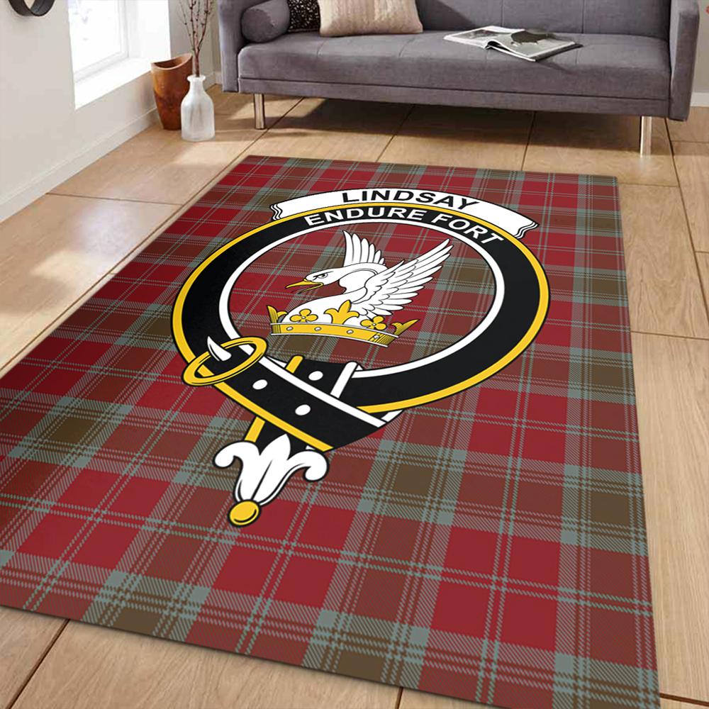 Lindsay Weathered Tartan Crest Area Rug