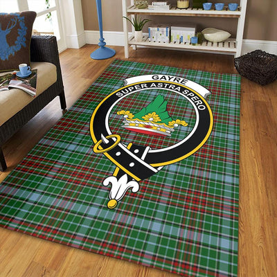 Clan Gayre Tartan Crest Rug – Scottish Highland Carpet for Living Room, Celtic Home Decor & Scotland Gift YO88