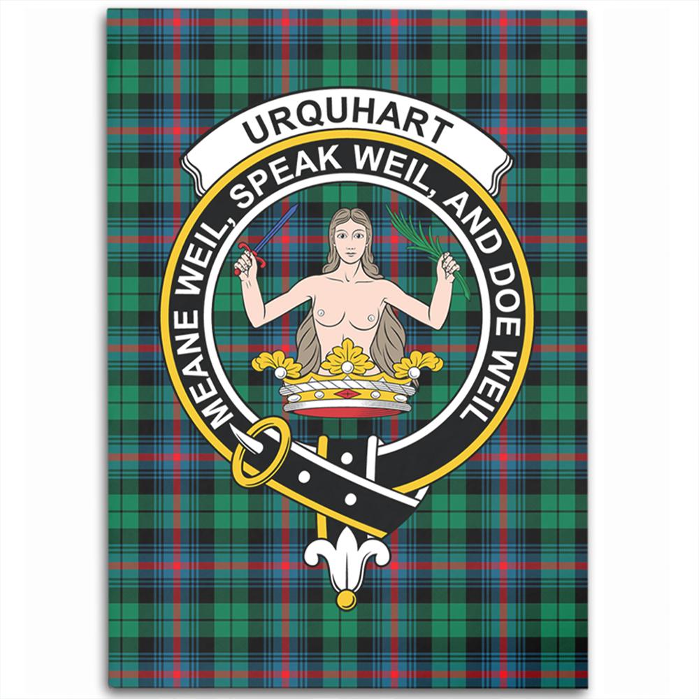 Urquhart Broad Red Ancient Tartan Crest Area Rug
