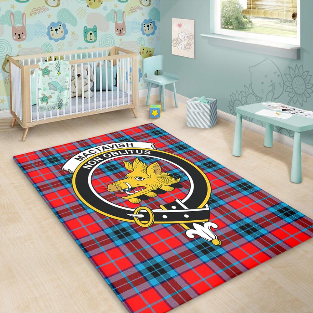 MacTavish Modern Tartan Crest Area Rug