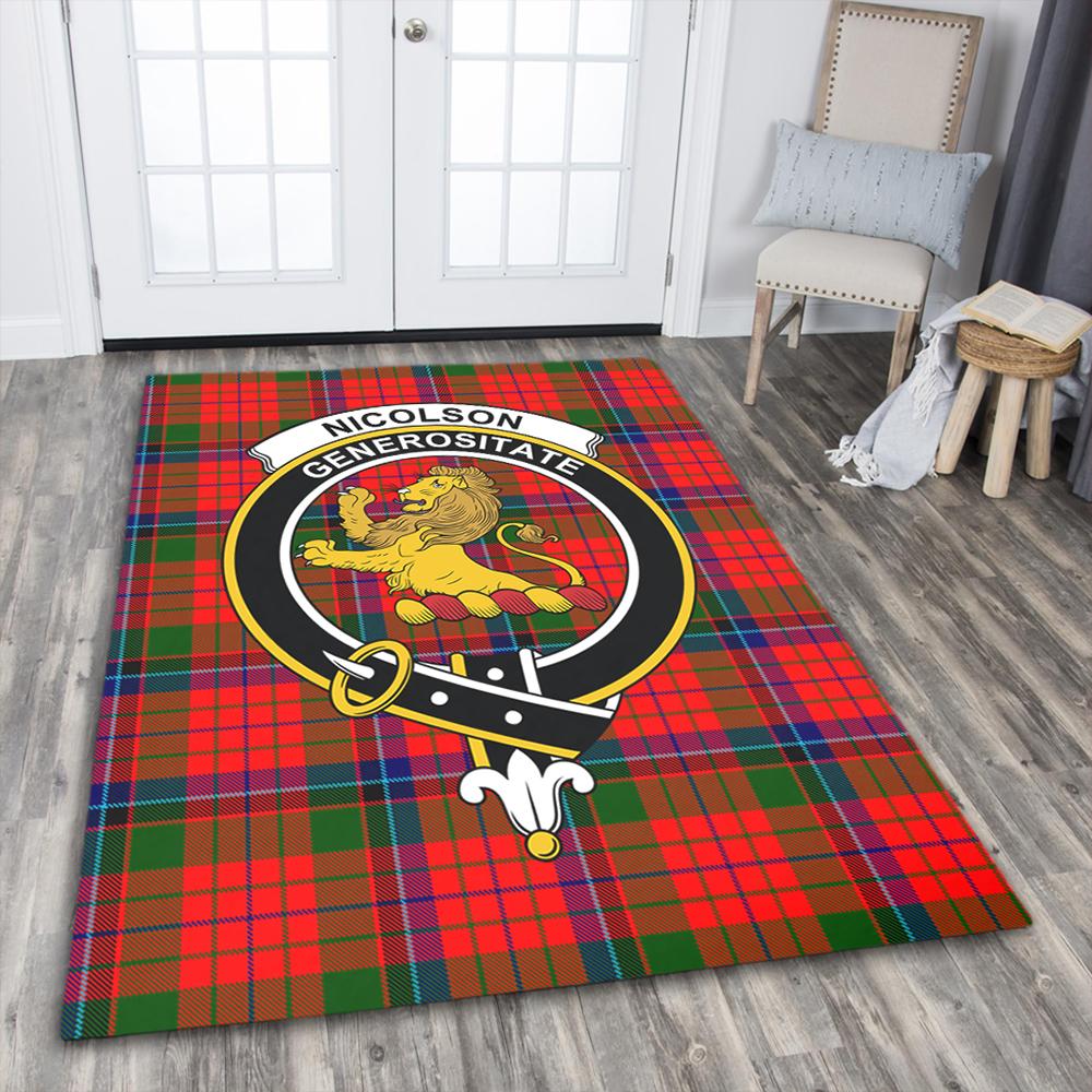 Nicolson Modern Tartan Crest Area Rug