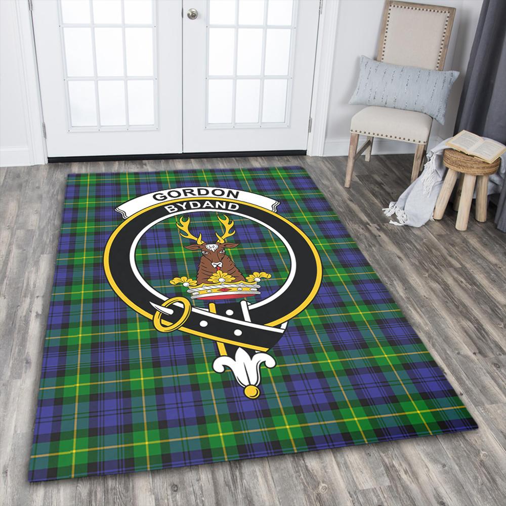 Gordon Modern Tartan Crest Area Rug