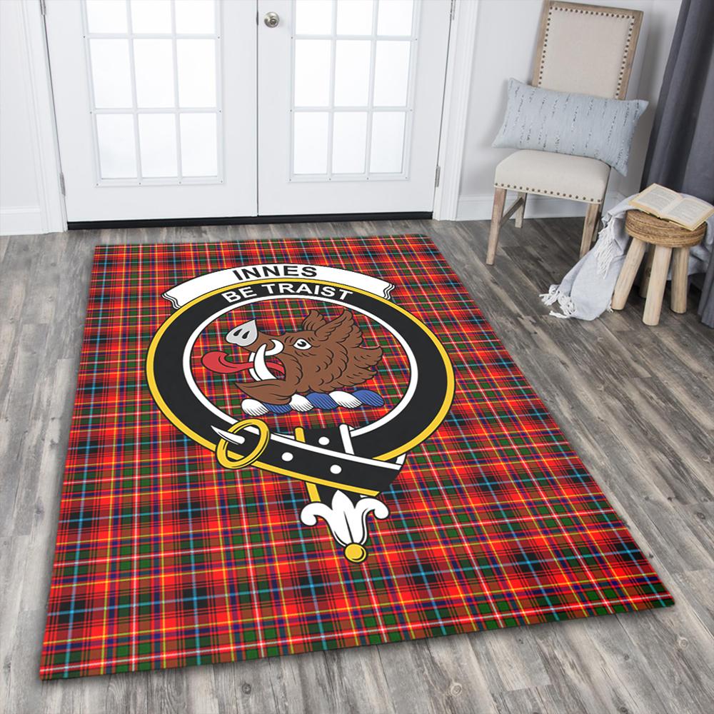 Innes Modern Tartan Crest Area Rug