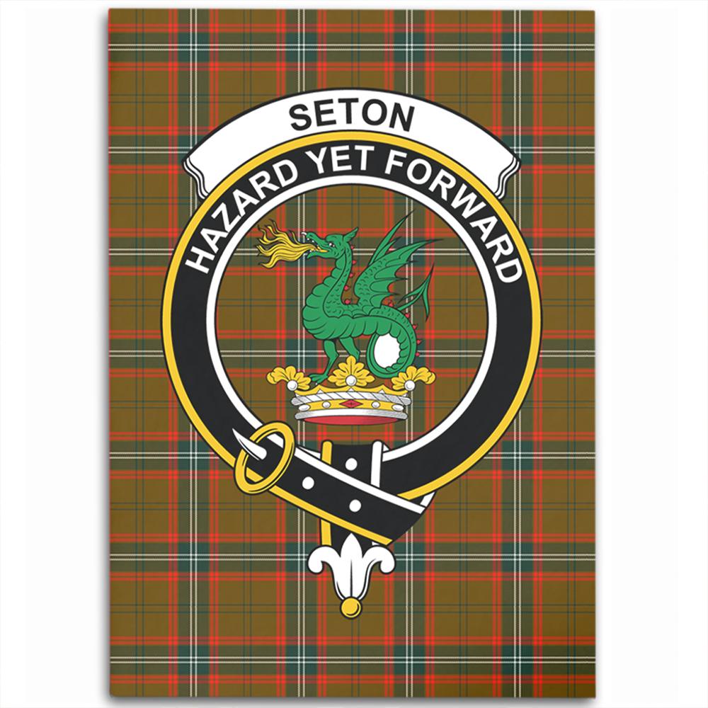 Seton Hunting Modern Tartan Crest Area Rug