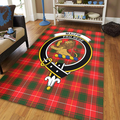 Clan MacFie Tartan Crest Rug – Scottish Highland Carpet for Living Room, Celtic Home Decor & Scotland Gift IS79