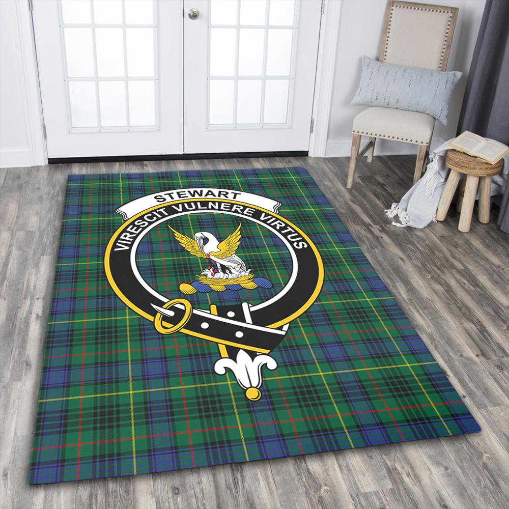 Stewart Hunting Modern Tartan Crest Area Rug