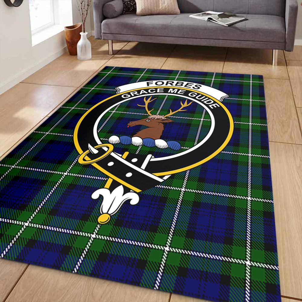 Forbes Modern Tartan Crest Area Rug
