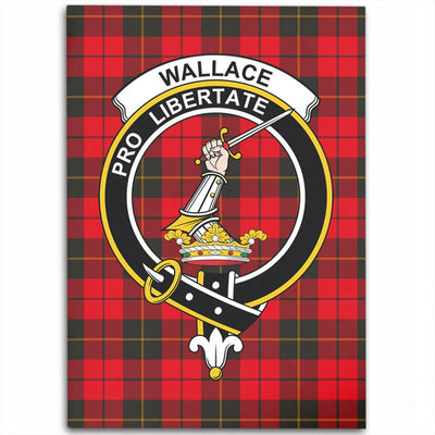 Clan Wallace Weathered Tartan Crest Rug – Scottish Highland Carpet for Living Room, Celtic Home Decor & Scotland Gift