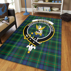Stewart Hunting Modern Tartan Crest Area Rug