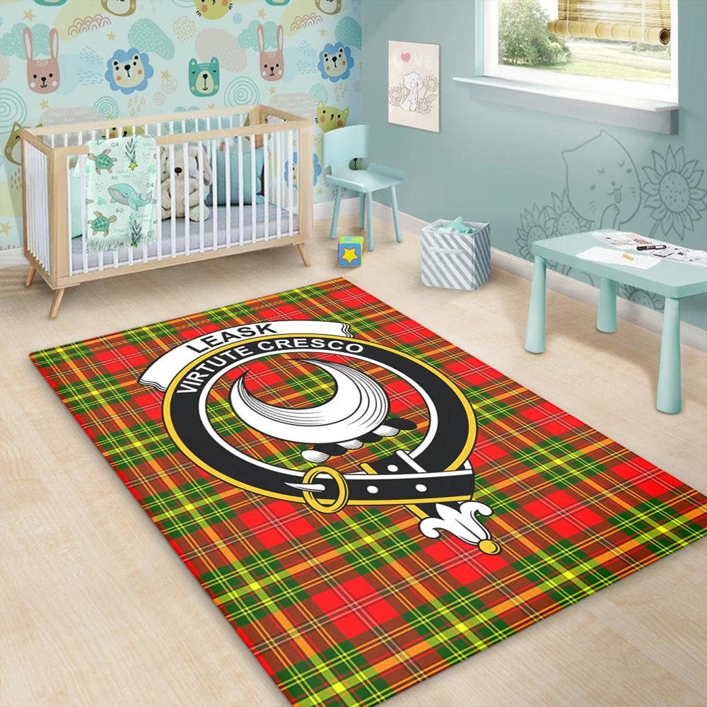 Leask Tartan Crest Area Rug