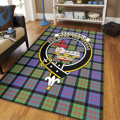 Clan MacDonald Ancient Tartan Crest Rug – Scottish Highland Carpet for Living Room, Celtic Home Decor & Scotland Gift