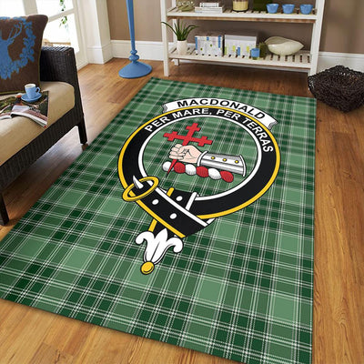 Clan MacDonald Lord of the Isles Hunting Tartan Crest Rug – Scottish Highland Carpet for Living Room, Celtic Home Decor & Scotland Gift