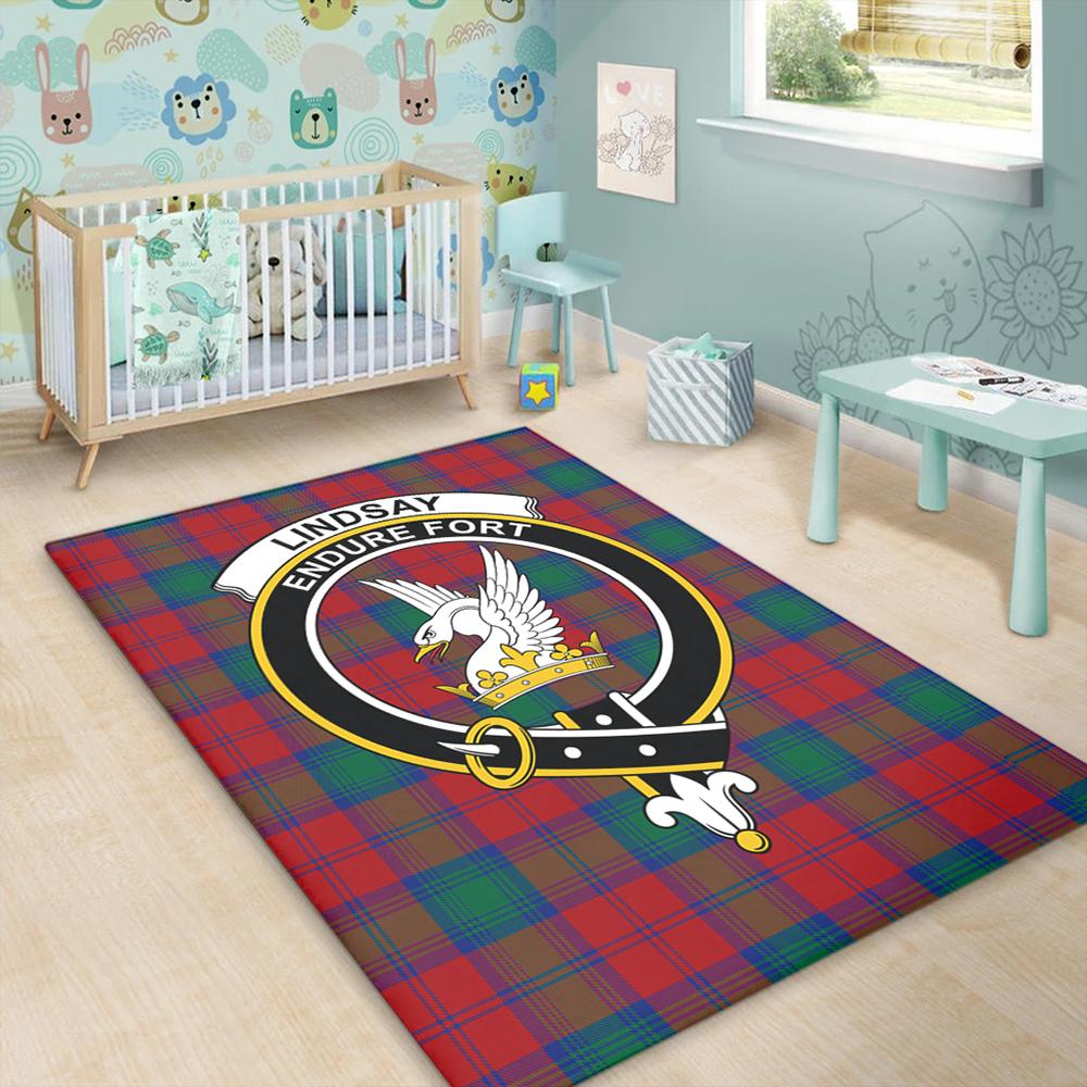 Lindsay Modern Tartan Crest Area Rug