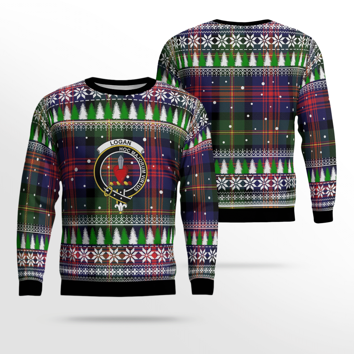 Clan Logan Modern  Crest Tartan Christmas Ugly Sweater UT95 Logan Modern Sweater Crest Tartan Tartan Ugly Sweater   