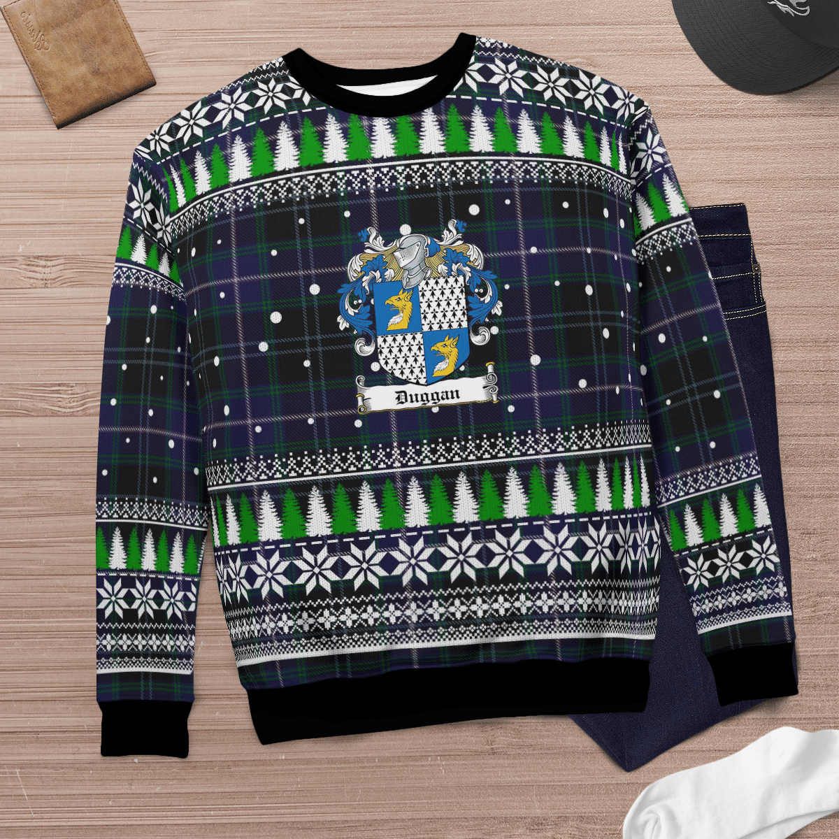 Clan Duggan Crest Tartan Christmas Ugly Sweater MI87 Duggan Crest Tartan Tartan Ugly Sweater   