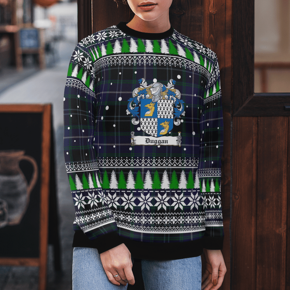 Clan Duggan Crest Tartan Christmas Ugly Sweater MI87 Duggan Crest Tartan Tartan Ugly Sweater   