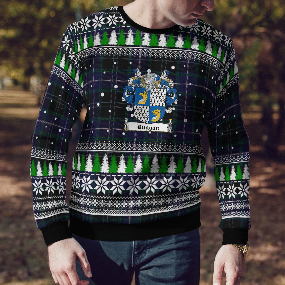 Clan Duggan Crest Tartan Christmas Ugly Sweater MI87 Duggan Crest Tartan Tartan Ugly Sweater   