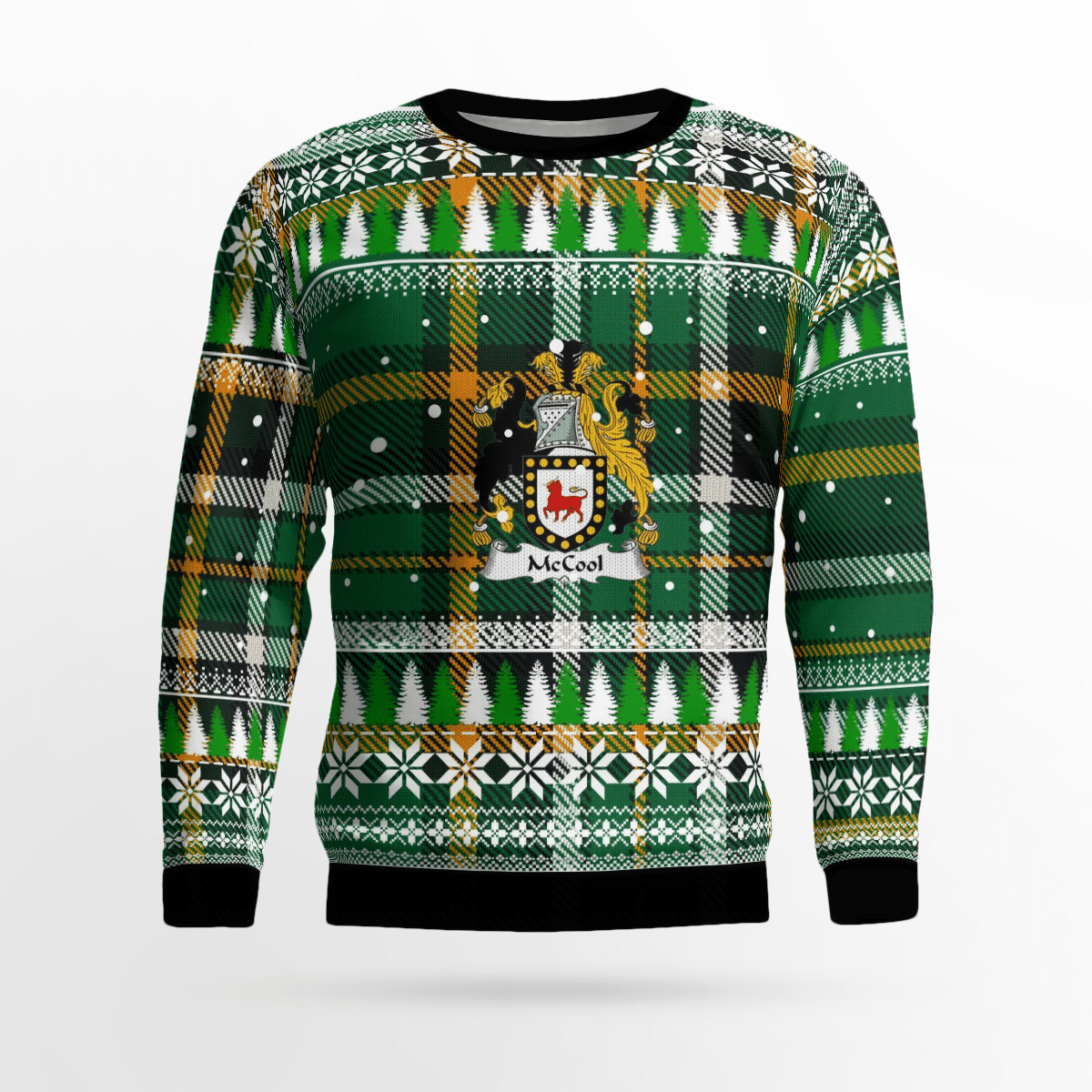 Clan McCool Coat Of Arms Christmas Ugly Sweater ZS54 McCool Coat Of Arms Tartan Ugly Sweater   