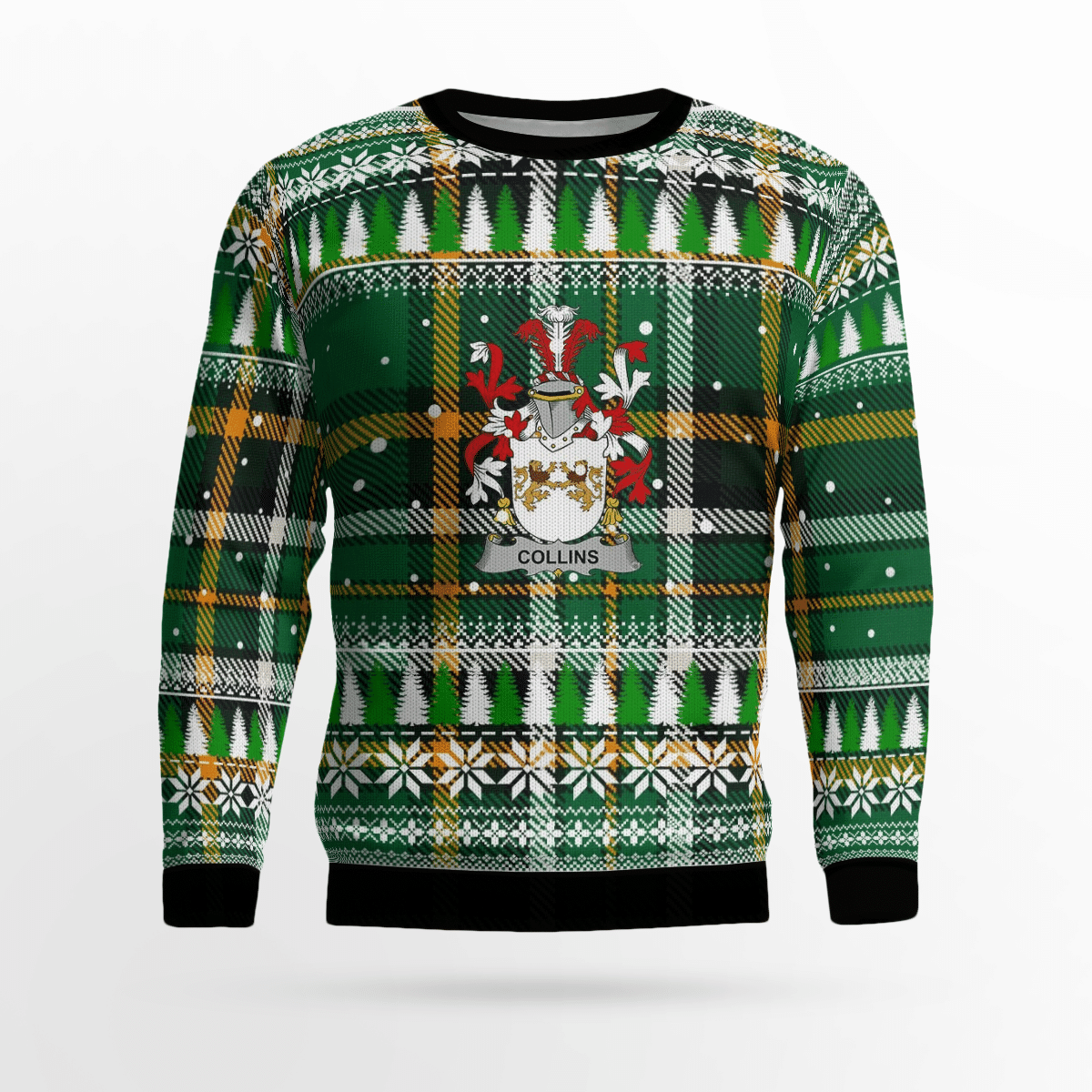 Clan Collins Coat Of Arms Christmas Ugly Sweater KV23 Collins Coat Of Arms Tartan Ugly Sweater   