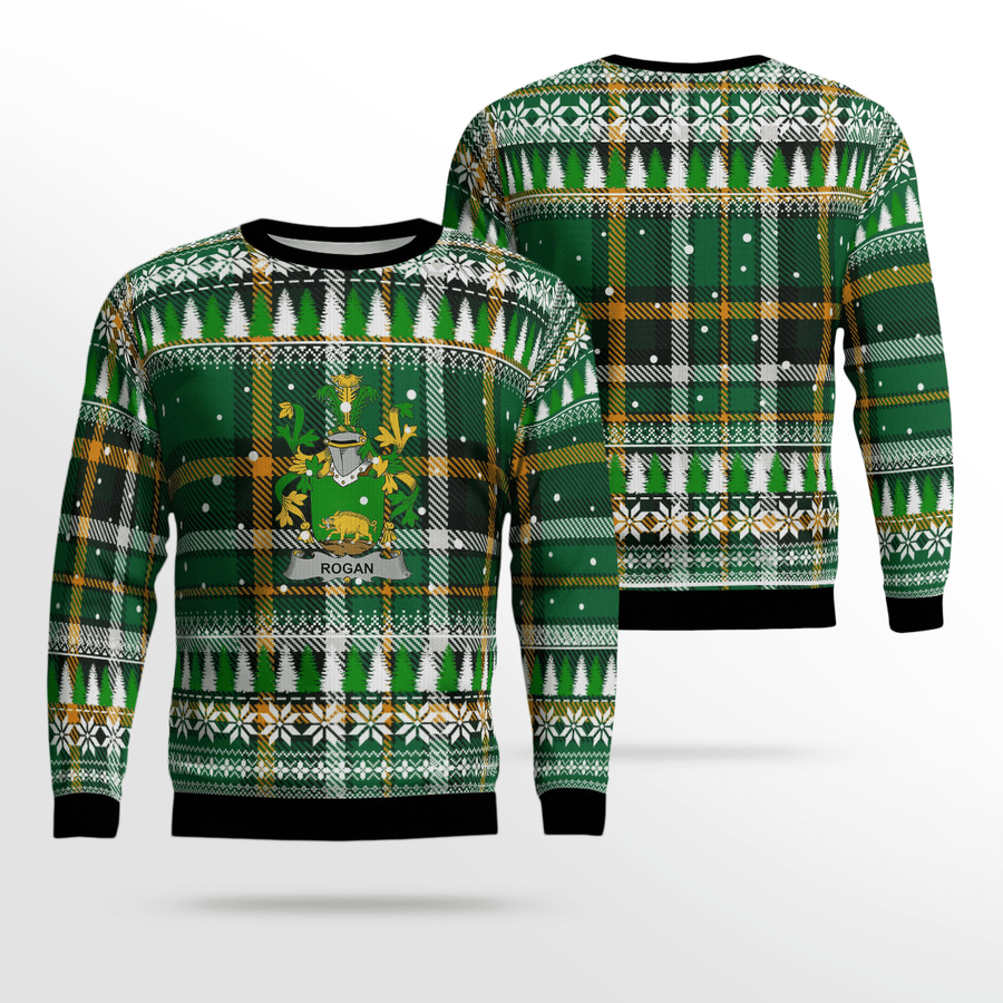 Clan Rogan Coat Of Arms Christmas Ugly Sweater XM50 Rogan Coat Of Arms Tartan Ugly Sweater   