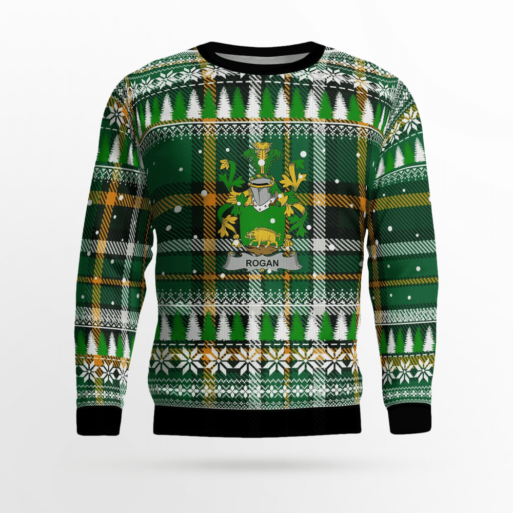 Clan Rogan Coat Of Arms Christmas Ugly Sweater XM50 Rogan Coat Of Arms Tartan Ugly Sweater   