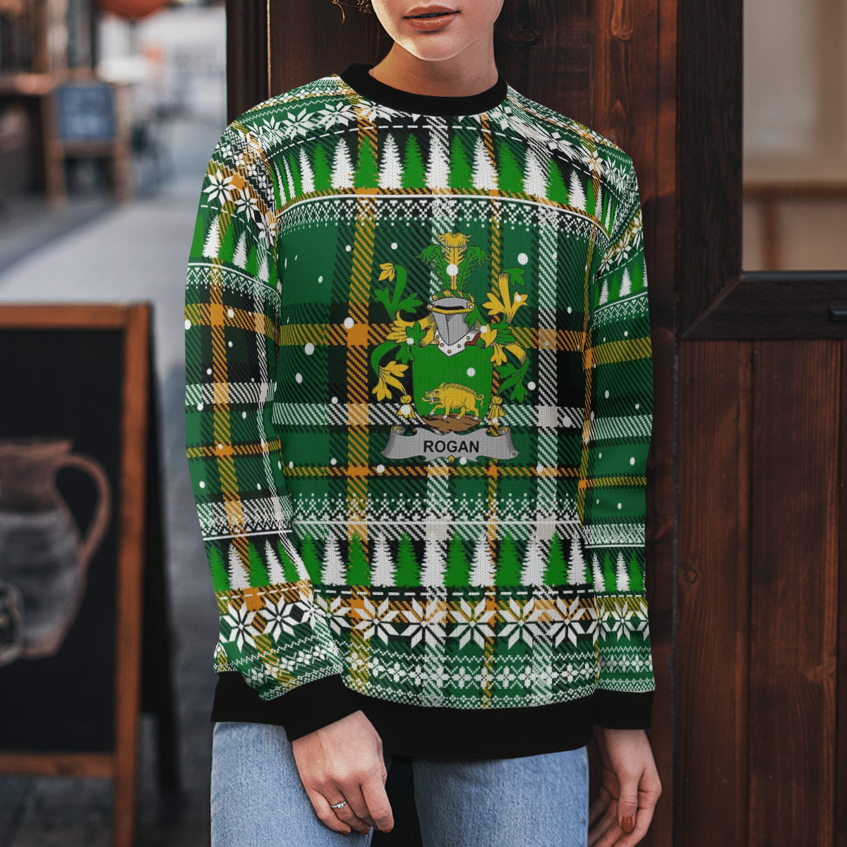 Clan Rogan Coat Of Arms Christmas Ugly Sweater XM50 Rogan Coat Of Arms Tartan Ugly Sweater   