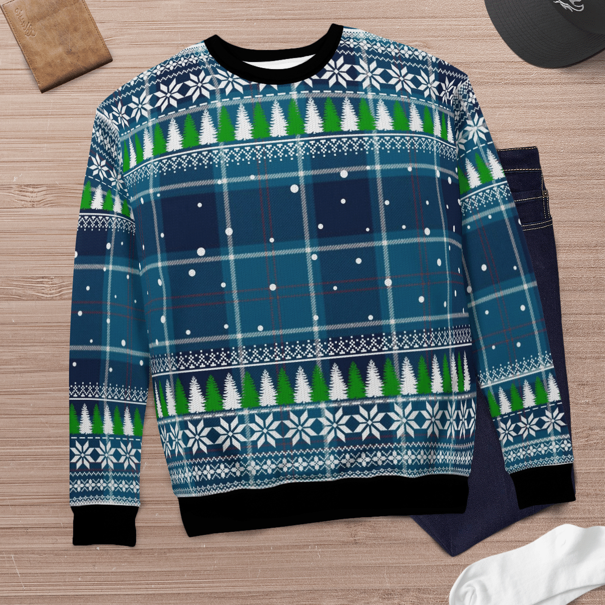 Clan US Navy Tartan Christmas Ugly Sweater UR31 US Navy Tartan Tartan Ugly Sweater   