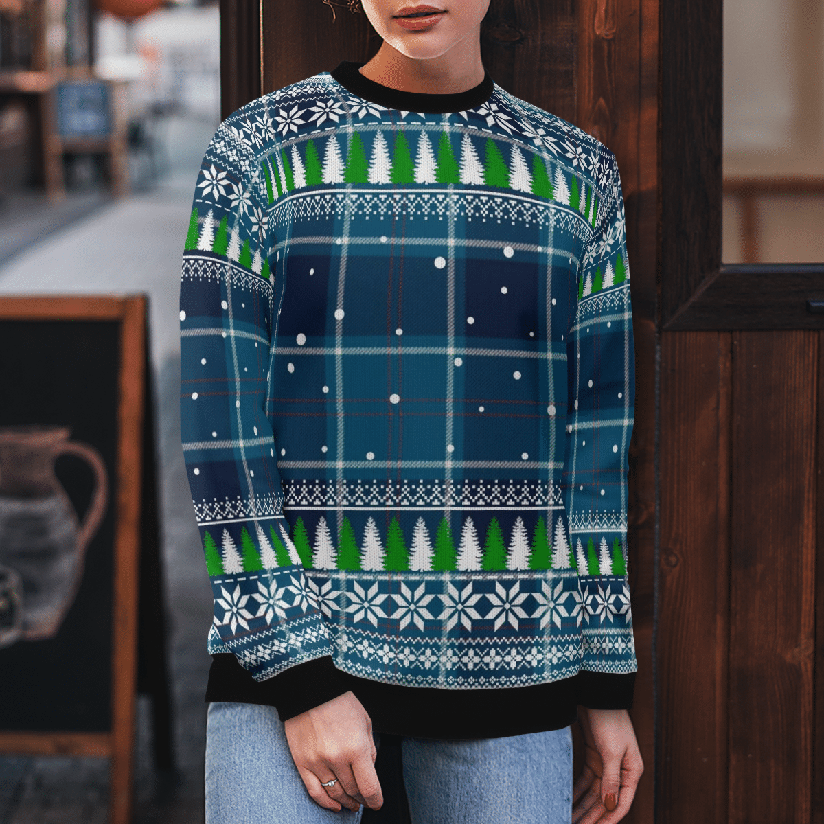 Clan US Navy Tartan Christmas Ugly Sweater UR31 US Navy Tartan Tartan Ugly Sweater   