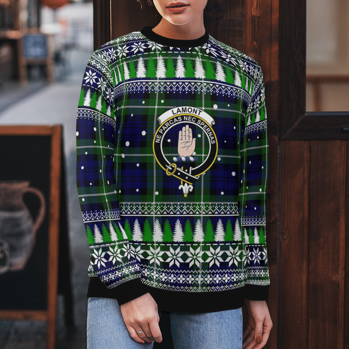 Clan Lamont Modern Crest Tartan Christmas Ugly Sweater LZ59 Lamont Modern Crest Tartan Tartan Ugly Sweater   