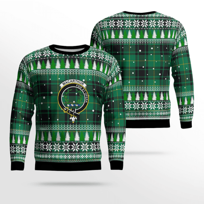 Clan MacArthur Ancient Crest Tartan Christmas Ugly Sweater PT28