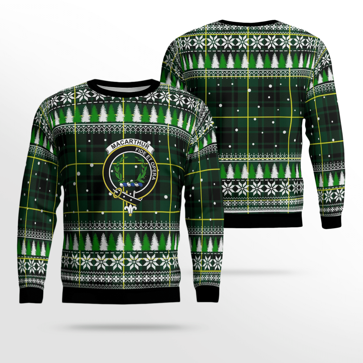 Clan MacArthur Modern Crest Tartan Christmas Ugly Sweater OL73 MacArthur Modern Crest Tartan Tartan Ugly Sweater   