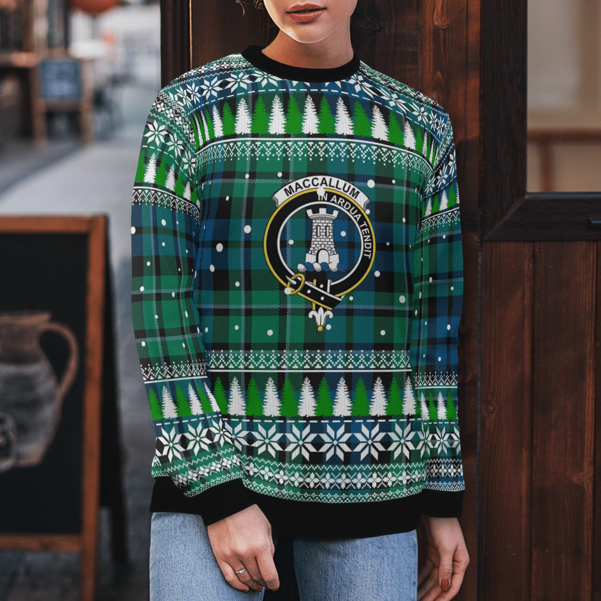 Clan MacCallum Ancient Crest Tartan Christmas Ugly Sweater QR44 MacCallum Ancient Crest Tartan Tartan Ugly Sweater   