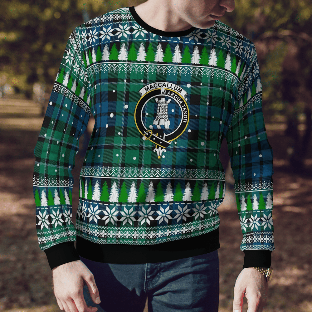 Clan MacCallum Ancient Crest Tartan Christmas Ugly Sweater QR44 MacCallum Ancient Crest Tartan Tartan Ugly Sweater   