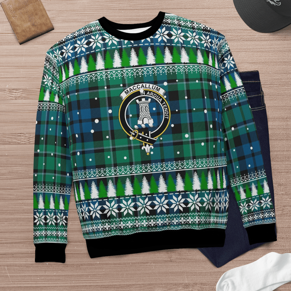 Clan MacCallum Ancient Crest Tartan Christmas Ugly Sweater QR44 MacCallum Ancient Crest Tartan Tartan Ugly Sweater   