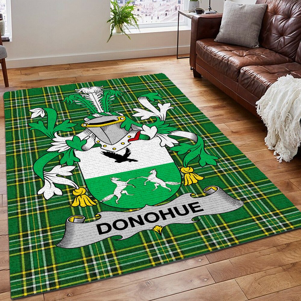 Scottish Tartan Bear Area Rug, Northern Ireland Rug, Donohue Or O'Donohue Ireland Irish National Tartan Rug, Gifts for Irish - D20