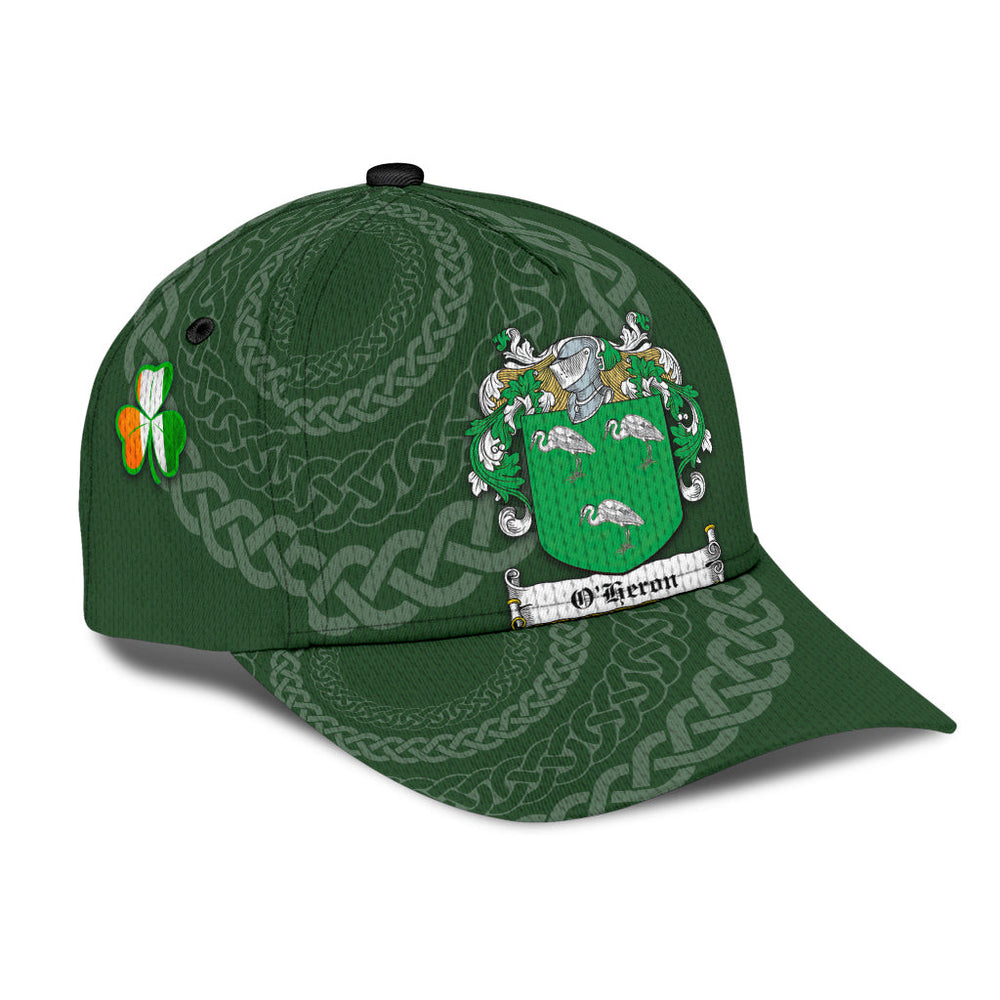 Clan Oheron Coat Of Arms - Irish Family Crest St Patrick's Day Classic CapJP42 Classic Cap - Oheron Coat Of Arms St Patrick's Day Classic Cap Irish Cap   