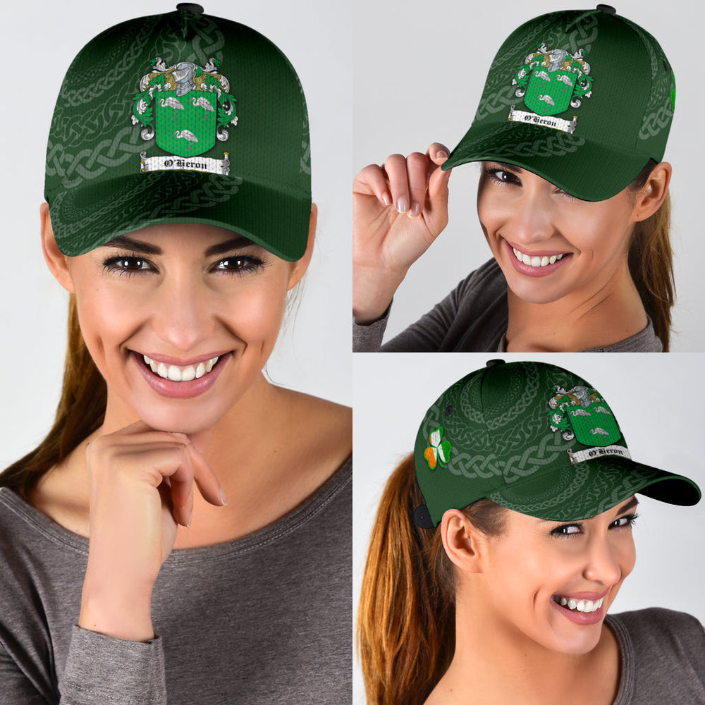 Clan Oheron Coat Of Arms - Irish Family Crest St Patrick's Day Classic CapJP42 Classic Cap - Oheron Coat Of Arms St Patrick's Day Classic Cap Irish Cap   