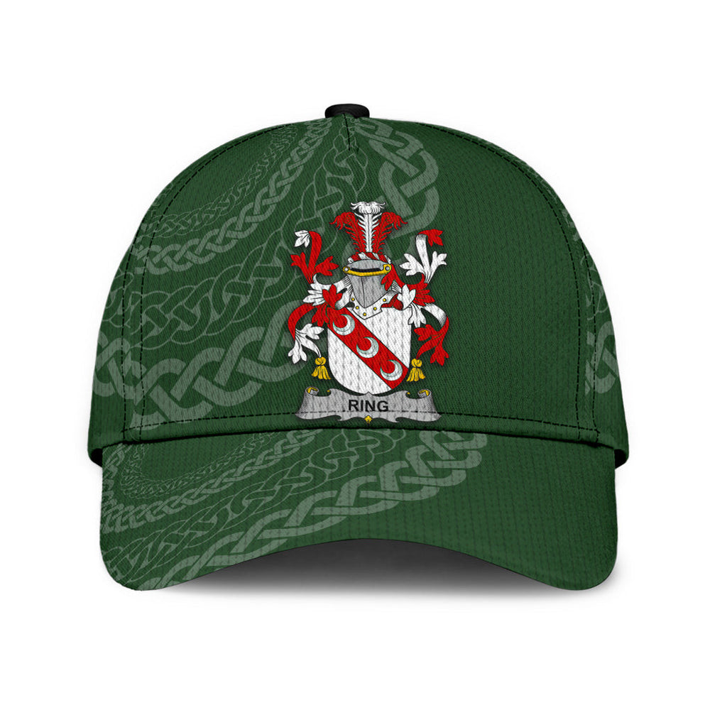 Clan Ring Coat Of Arms - Irish Family Crest St Patrick's Day Classic CapGO36 Classic Cap - Ring Coat Of Arms St Patrick's Day Classic Cap Irish Cap   
