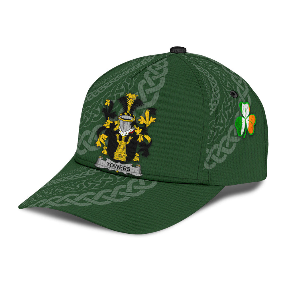 Clan Towers Coat Of Arms - Irish Family Crest St Patrick's Day Classic CapGR56 Classic Cap - Towers Coat Of Arms St Patrick's Day Classic Cap Irish Cap   