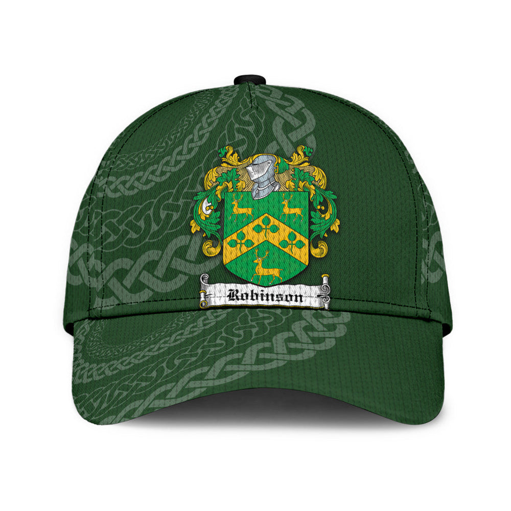 Clan Robinson Coat Of Arms - Irish Family Crest St Patrick's Day Classic CapEX33 Classic Cap - Robinson Coat Of Arms St Patrick's Day Classic Cap Irish Cap   