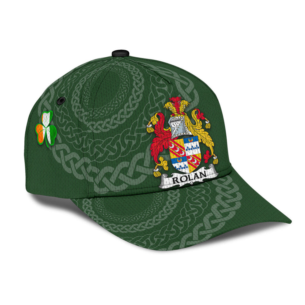 Clan Rolan Coat Of Arms - Irish Family Crest St Patrick's Day Classic CapQA87 Classic Cap - Rolan Coat Of Arms St Patrick's Day Classic Cap Irish Cap   
