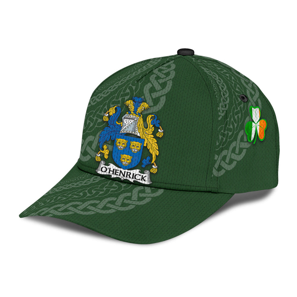 Clan Ohenrick Coat Of Arms - Irish Family Crest St Patrick's Day Classic CapTR20 Classic Cap - Ohenrick Coat Of Arms St Patrick's Day Classic Cap Irish Cap   