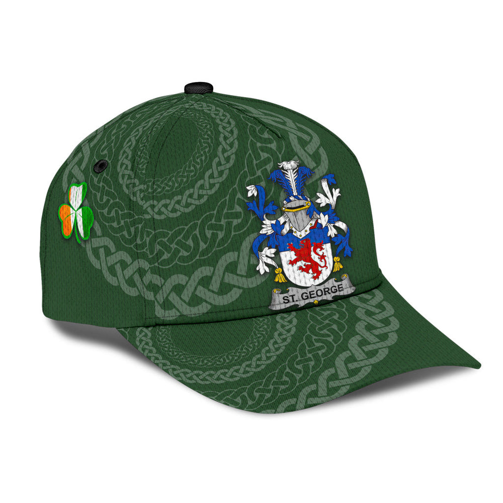 Clan St George Coat Of Arms - Irish Family Crest St Patrick's Day Classic CapLS12 Classic Cap - St George Coat Of Arms St Patrick's Day Classic Cap Irish Cap   