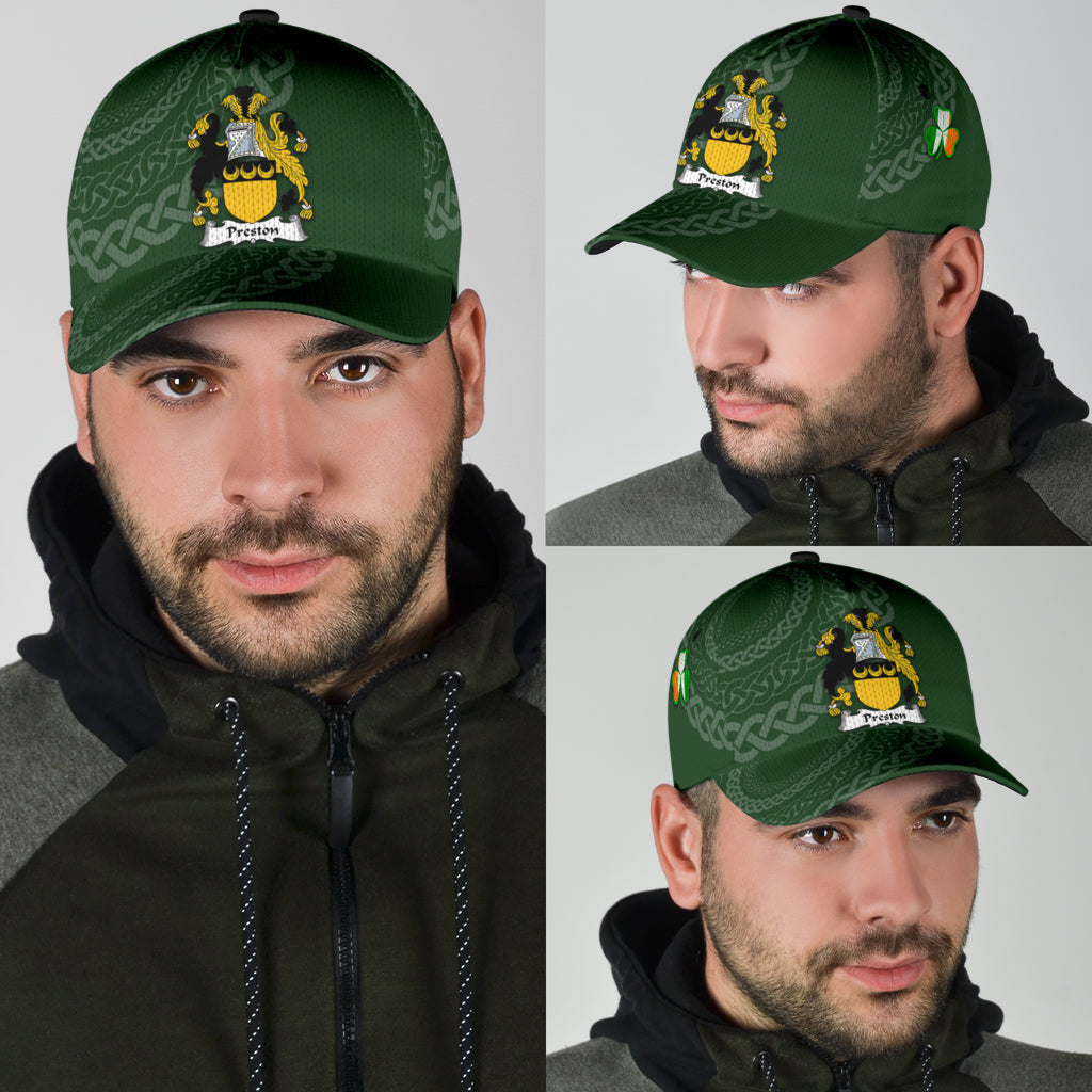 Clan Preston Coat Of Arms - Irish Family Crest St Patrick's Day Classic CapLN26 Classic Cap - Preston Coat Of Arms St Patrick's Day Classic Cap Irish Cap   