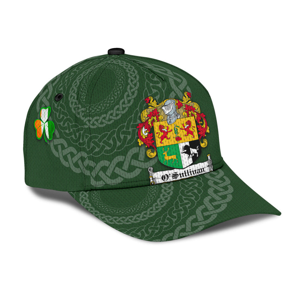 Clan Osullivan Coat Of Arms Kerryarms - Irish Family Crest St Patrick's Day Classic CapDH34 Classic Cap - Osullivan Coat Of Arms Kerryarms St Patrick's Day Classic Cap Irish Cap   