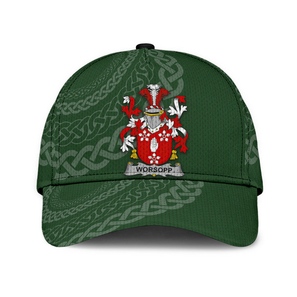 Clan Worsopp Coat Of Arms - Irish Family Crest St Patrick's Day Classic CapVP70 Classic Cap - Worsopp Coat Of Arms St Patrick's Day Classic Cap Irish Cap   