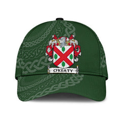 Clan Okeaty Coat Of Arms - Irish Family Crest St Patrick's Day Classic CapEL37 Classic Cap - Okeaty Coat Of Arms St Patrick's Day Classic Cap Irish Cap   