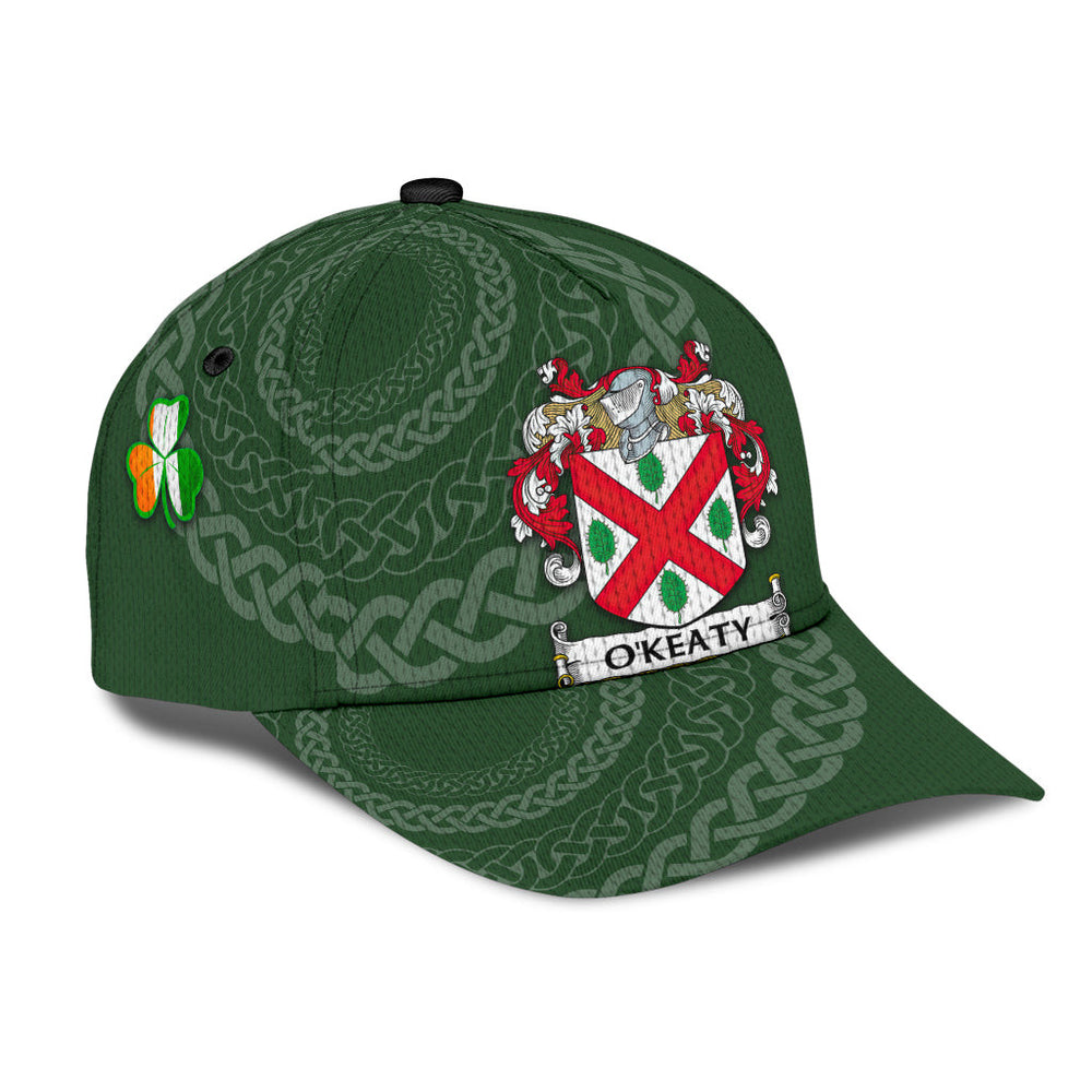 Clan Okeaty Coat Of Arms - Irish Family Crest St Patrick's Day Classic CapEL37 Classic Cap - Okeaty Coat Of Arms St Patrick's Day Classic Cap Irish Cap   